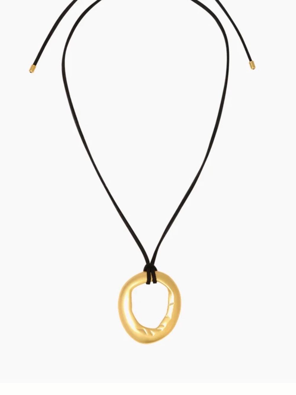 Heaven Mayhem Gold Plated Brass Pendant Necklace on Black Adjustable Suede Cord